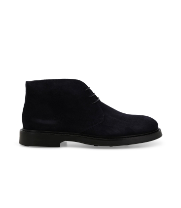 Stivaletto uomo allacciato in camoscio blu u24650z