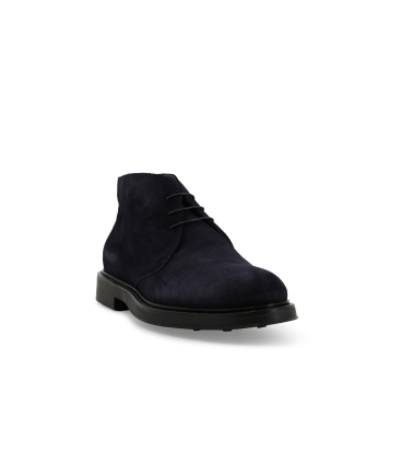 Stivaletto uomo allacciato in camoscio blu u24650z