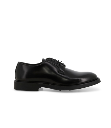 Scarpa stringata uomo classico in pelle abrasivato nero u24651z