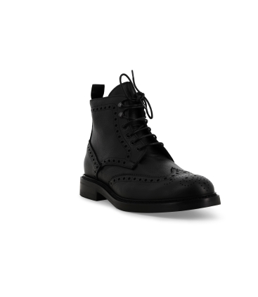 Stivaletto uomo allacciato con coda di rondine in pelle nero u24655