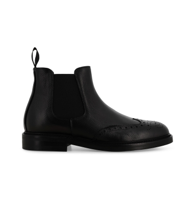 Stivaletto uomo con elastico e coda di rondine in pelle nero u24657