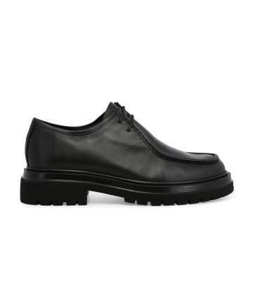 Mocassino modello ingegnere in pelle nero u34000