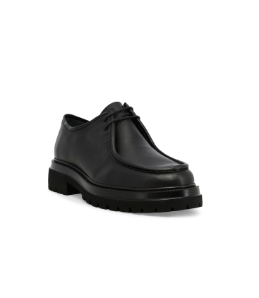 Mocassino modello ingegnere in pelle nero u34000