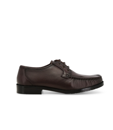 Mocassino uomo allacciato in pelle marrone u36000z