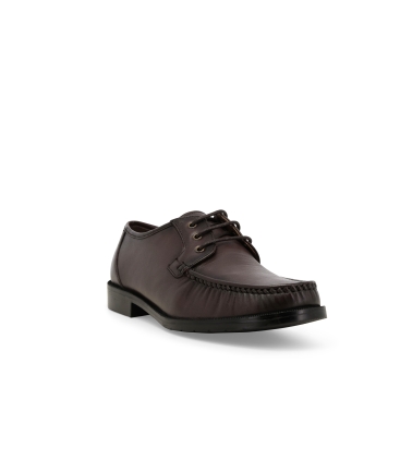 Mocassino uomo allacciato in pelle marrone u36000z