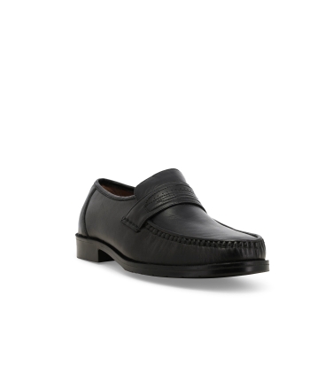 Mocassino uomo accollato in pelle nero u36001z