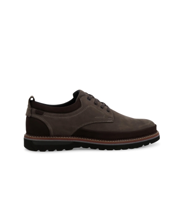 Scarpa uomo stringata in camoscio beige e marrone u41151