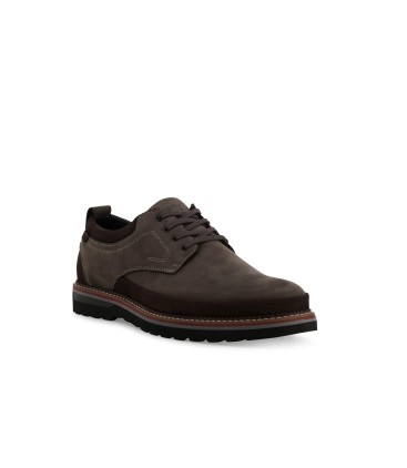 Scarpa uomo stringata in camoscio beige e marrone u41151