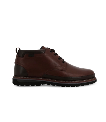 Stivaletto uomo stringato in pelle marrone u41152