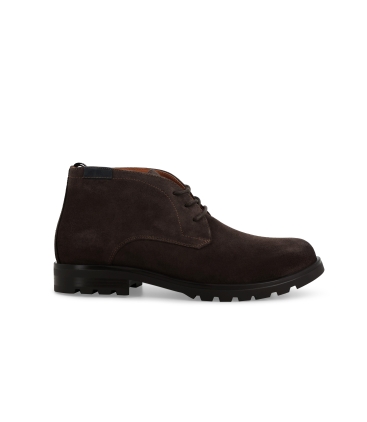 Stivaletto uomo stringato in camoscio marrone u41155