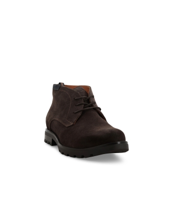 Stivaletto uomo stringato in camoscio marrone u41155