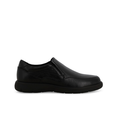 Mocassino uomo con elastici in pelle nero u55437
