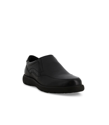Mocassino uomo con elastici in pelle nero u55437