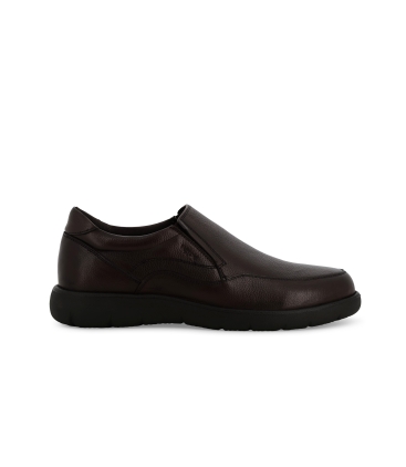 Mocassino uomo con elastici in pelle marrone u55437