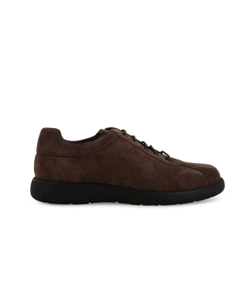 Sneakers uomo stringata in camoscio marrone u55438
