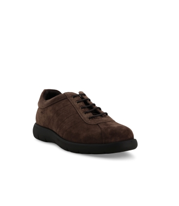 Sneakers uomo stringata in camoscio marrone u55438