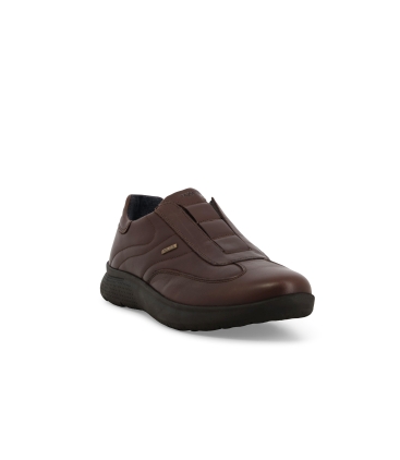Sneakers uomo accollata in morbida pelle marrone u55700