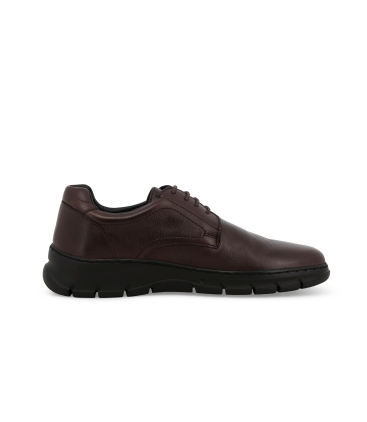 Sneakers uomo allacciata in morbida pelle marrone u55701