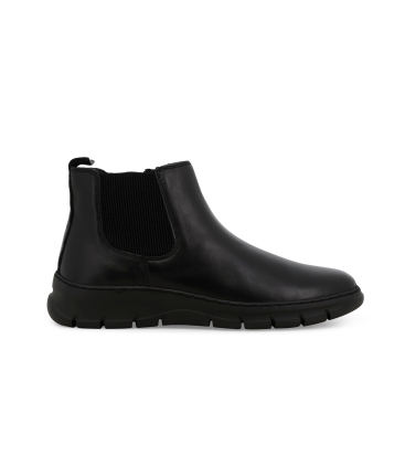 Stivaletto uomo con elastici in morbida pelle nero u55702