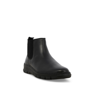 Stivaletto uomo con elastici in morbida pelle nero u55702