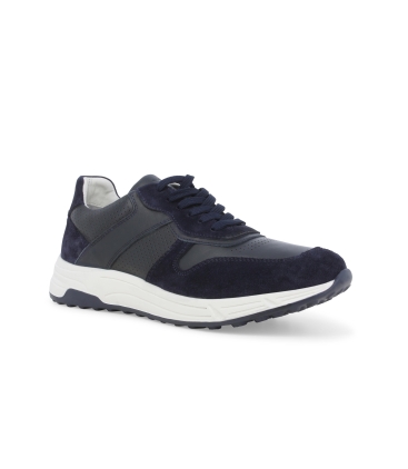 Sneakers sportiva in camoscio e pelle blu navy u56034q