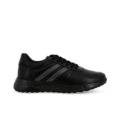 Sneakers uomo in morbida pelle nero u56047
