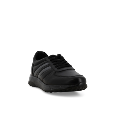 Sneakers uomo in morbida pelle nero u56047