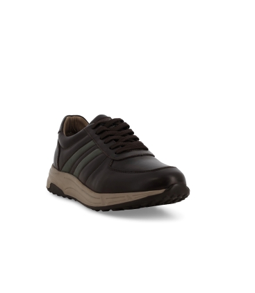 Sneakers uomo in morbida pelle marrone u56047