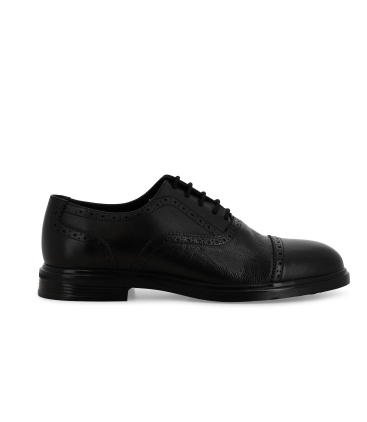 Scarpa classina stringata uomo con puntina in pelle nero u56049