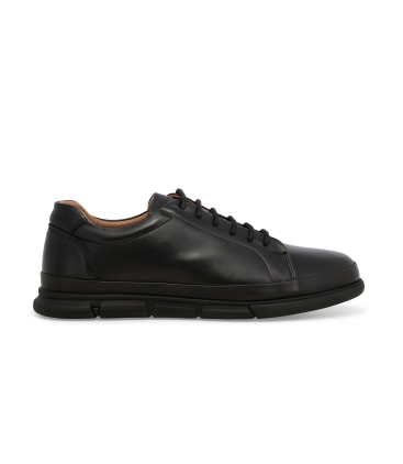 Sneakers comode uomo in pelle nero u56053