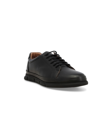 Sneakers comode uomo in pelle nero u56053