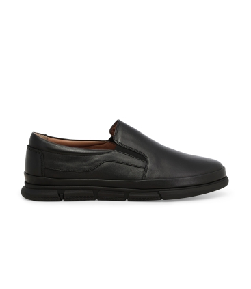 Mocassino comodo uomo in pelle nero u56055