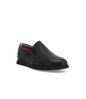 Mocassino comodo uomo in pelle nero u56055
