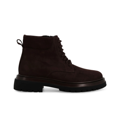Stivaletto allacciato uomo in camoscio marrone u56060