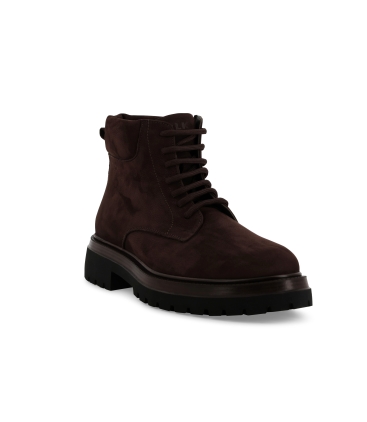 Stivaletto allacciato uomo in camoscio marrone u56060