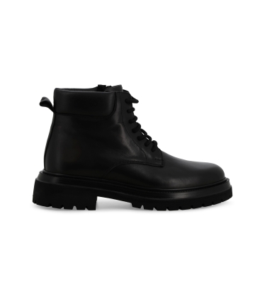 Stivaletto allacciato uomo in pelle nero u56060