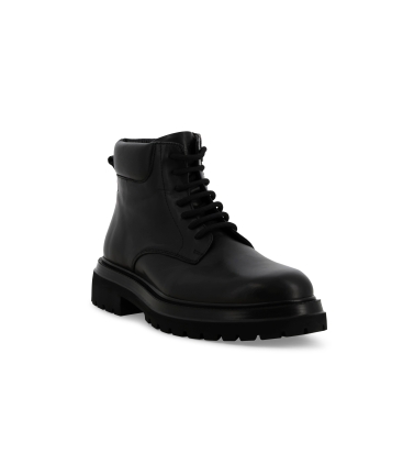 Stivaletto allacciato uomo in pelle nero u56060