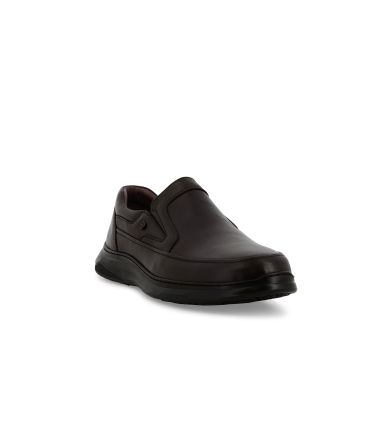 Mocassino uomo con elastici in pelle marrone u56067
