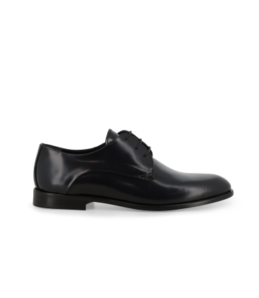 Scarpa derby elegante in pelle nera spazzolata u90882