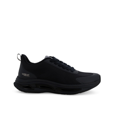 Sneakers uomo allacciata in tessuto elastico blu u93404