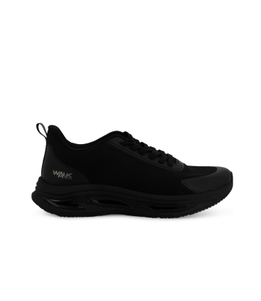 Sneakers uomo allacciata in tessuto elastico nero u93404