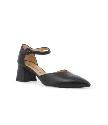 Décolleté donna con cinturino in pelle nero v308q