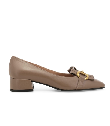 Décolleté donna in pelle beige v5342z
