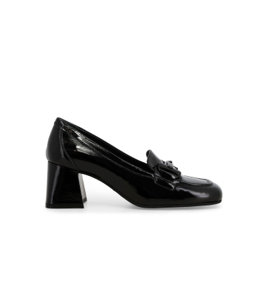 Mocassino donna in vernice nero v5727z
