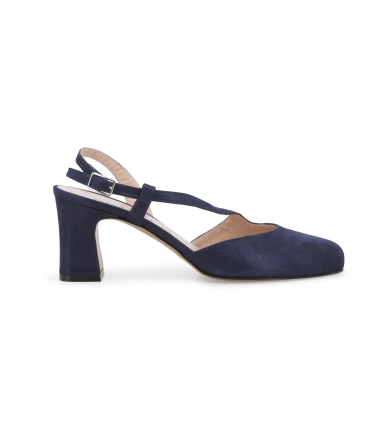 Décolleté donna in camoscio blu abyss x517q