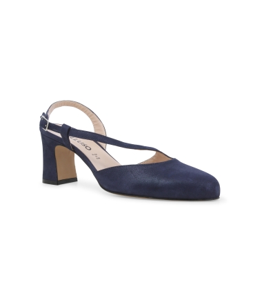 Décolleté donna in camoscio blu abyss x517q