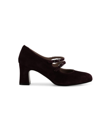 Décolleté donna con cinturino in camoscio bordò x5214z