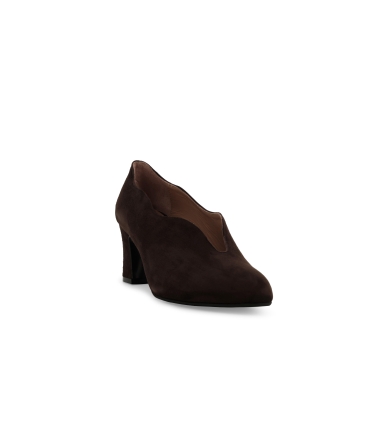 Décolleté donna in camoscio marrone x5222z