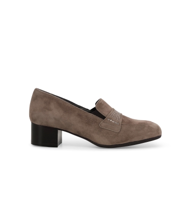 Mocassino donna in camoscio beige x5345z