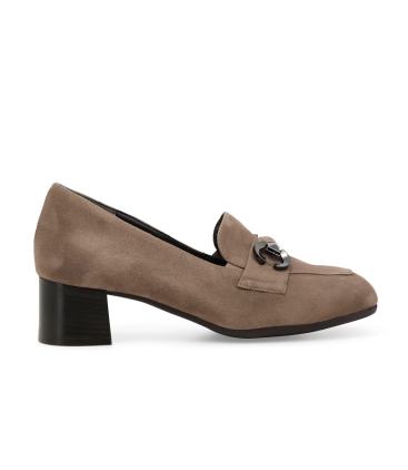 Mocassino donna in morbidissima camoscio beige x5354